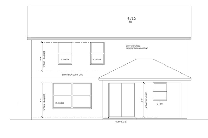 Home Plan - Exterior - Rear Elevation for Prairie House Plan #1058-22 - 4 bed, 2.5 bath