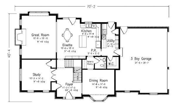 Home Plan - European Floor Plan - Main Floor Plan #994-1
