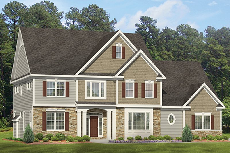 Dream House Plan - Exterior - Front Elevation 4 for Colonial House Plan #1010-174 - 4 bed, 3.5 bath