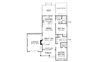 Floor Plan - Main Floor for Ranch House Plan #929-234 - 2 bed, 2 bath