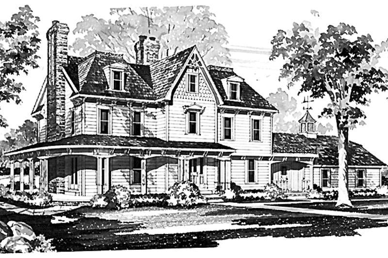 Architectural House Design - Victorian Exterior - Front Elevation Plan #72-679