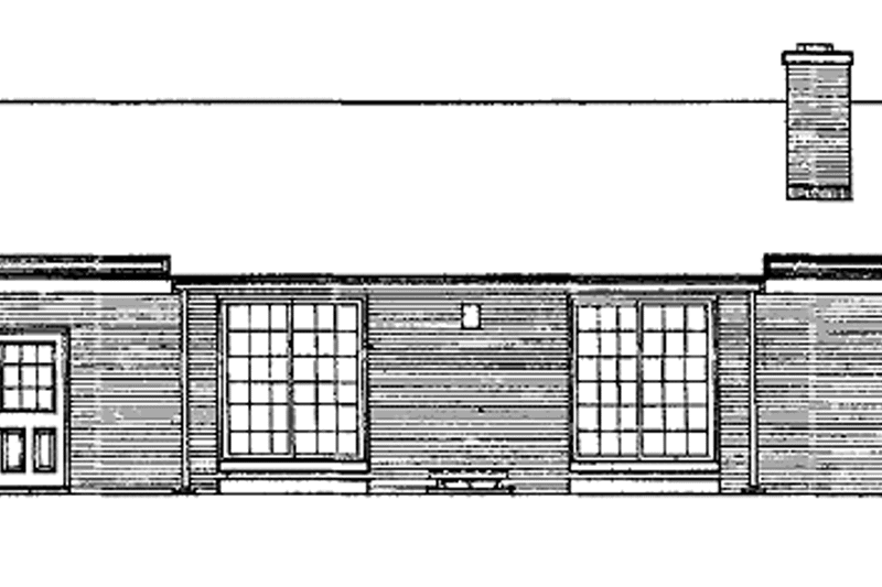 House Blueprint - Exterior - Rear Elevation for Ranch House Plan #72-665 - 3 bed, 2.5 bath