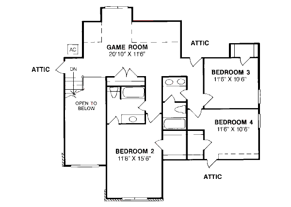 House Plan Design - European Floor Plan - Upper Floor Plan #20-198