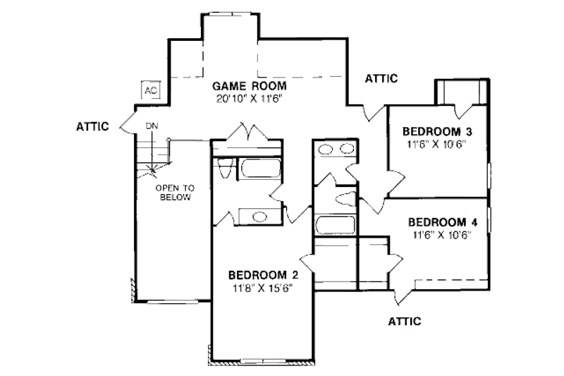 Dream House Plan - Floor Plan - Upper Floor for European House Plan #20-198 - 4 bed, 3.5 bath