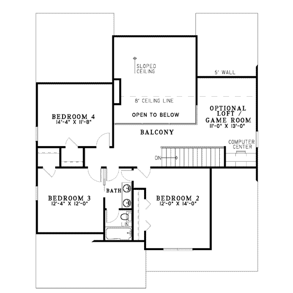 House Plan Design - Farmhouse Floor Plan - Upper Floor Plan #17-405