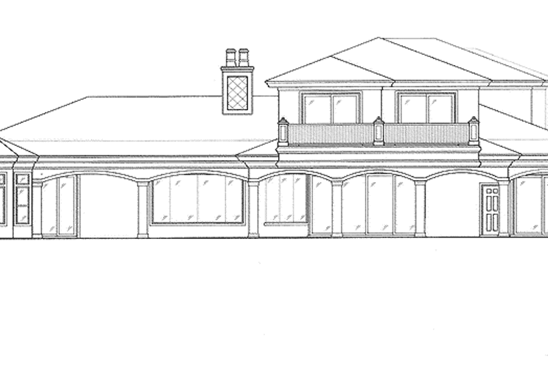 Home Plan - Exterior - Rear Elevation for Mediterranean House Plan #1017-69 - 4 bed, 5.5 bath