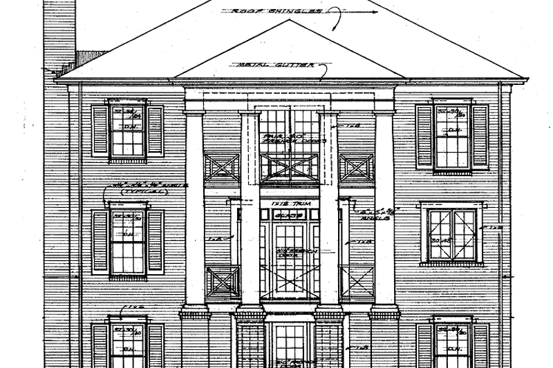 House Design - Exterior - Rear Elevation for Classical House Plan #72-978 - 3 bed, 2.5 bath