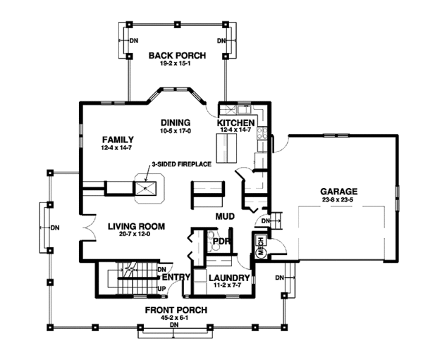 Dream House Plan - Country Floor Plan - Main Floor Plan #1042-5