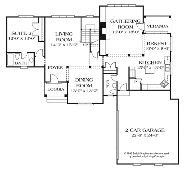 Home Plan - Traditional Floor Plan - Main Floor Plan #453-405