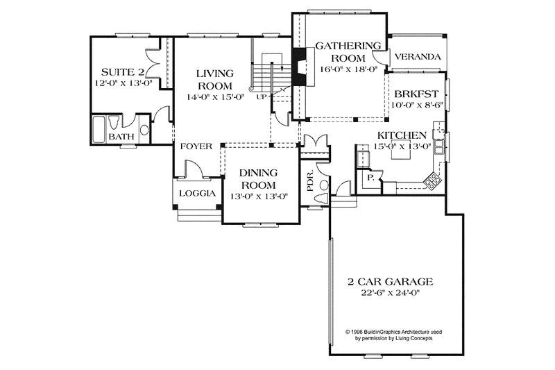 Home Plan - Floor Plan - Main Floor for Traditional House Plan #453-405 - 3 bed, 3.5 bath