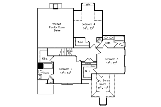 Floor Plan - Upper Floor for European House Plan #927-477 - 4 bed, 3.5 bath
