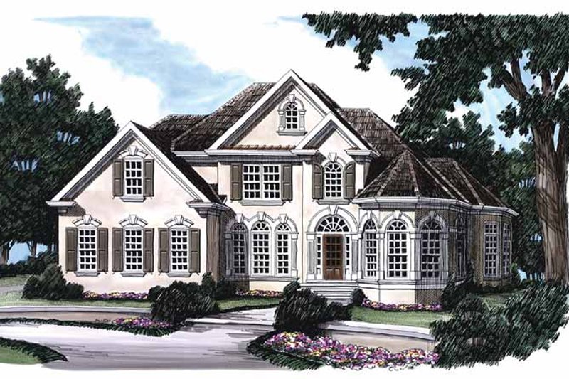 Dream House Plan - Mediterranean Exterior - Front Elevation Plan #927-386