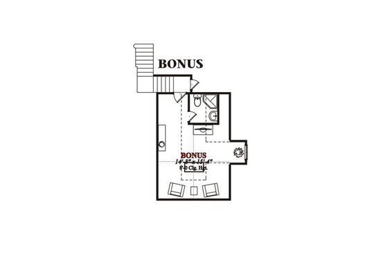 Floor Plan - Upper Floor for European House Plan #63-216 - 4 bed, 4 bath