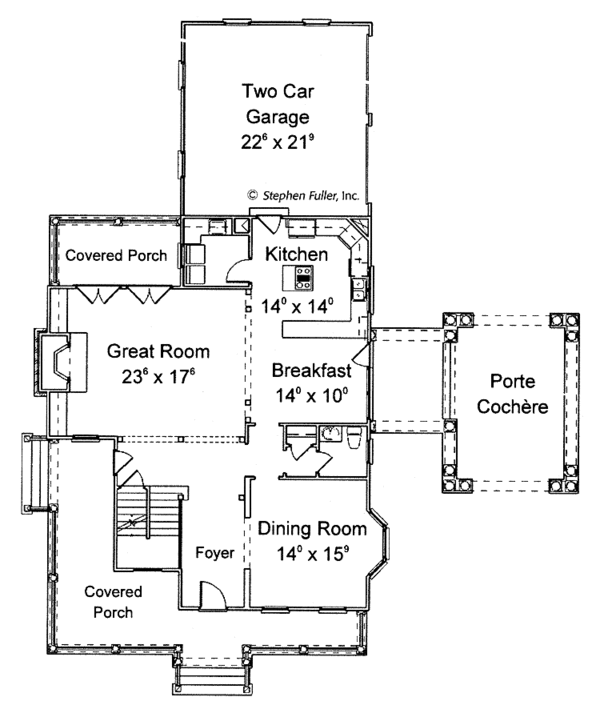 House Plan Design - Colonial Floor Plan - Main Floor Plan #429-255