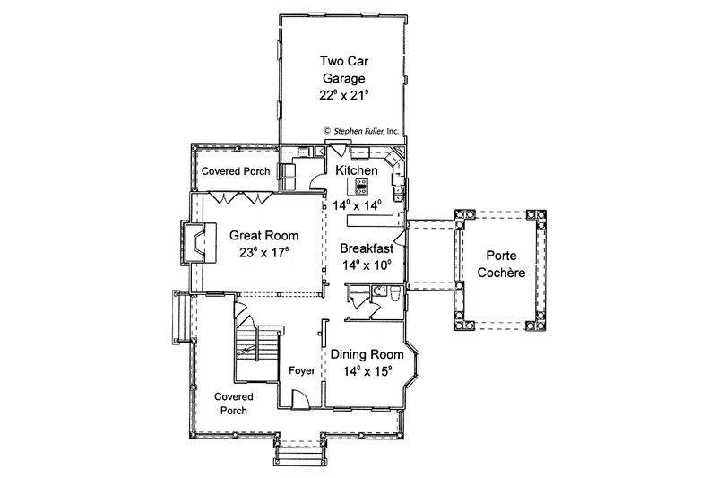 House Design - Floor Plan - Main Floor for Colonial House Plan #429-255 - 4 bed, 3.5 bath