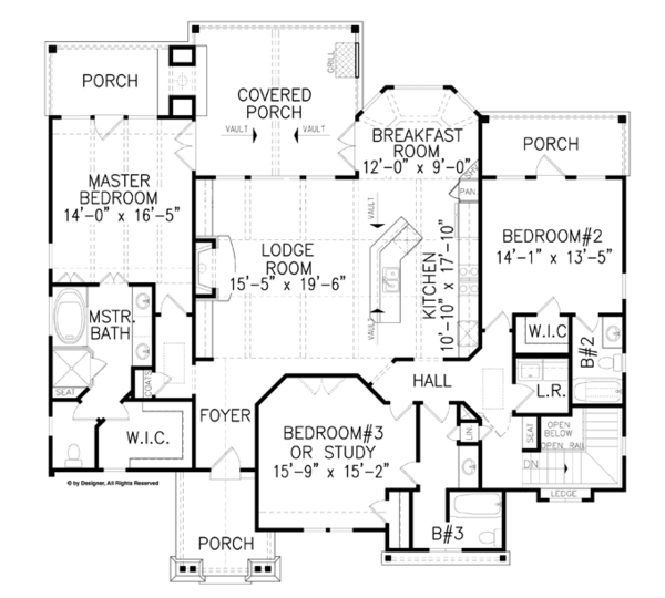 House Design - Craftsman Floor Plan - Main Floor Plan #54-369
