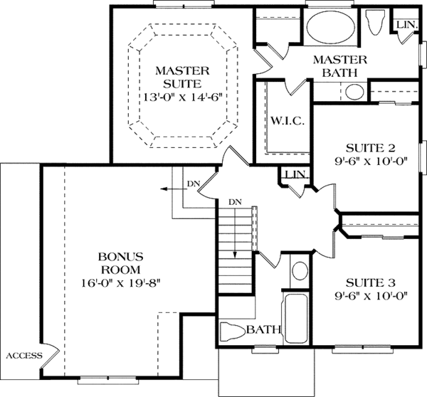 Dream House Plan - Colonial Floor Plan - Upper Floor Plan #453-265