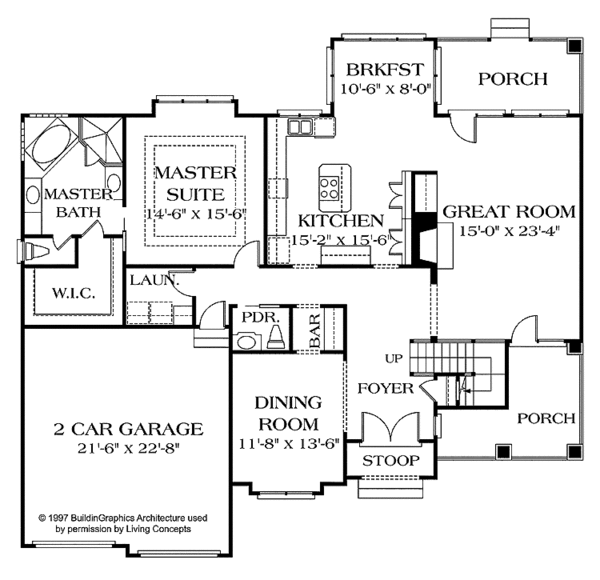 Dream House Plan - Country Floor Plan - Main Floor Plan #453-217