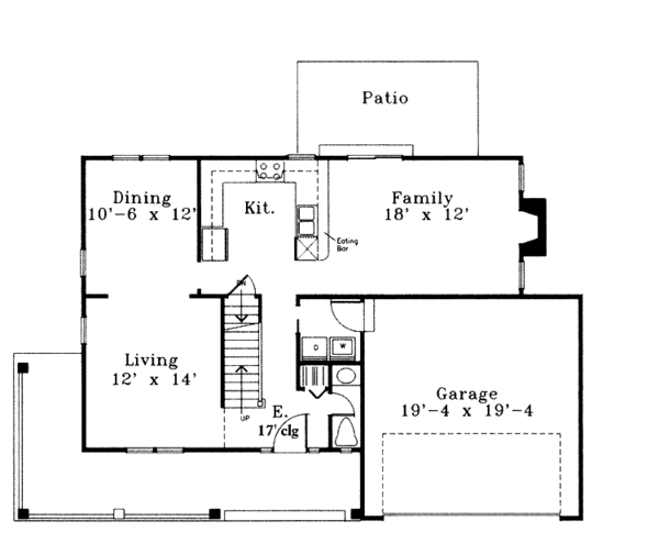 Architectural House Design - Traditional Floor Plan - Main Floor Plan #300-141