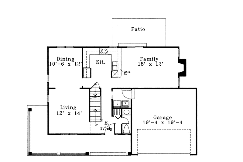 Architectural House Design - Floor Plan - Main Floor for Traditional House Plan #300-141 - 3 bed, 2.5 bath
