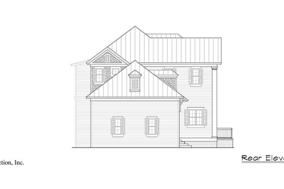 Exterior - Rear Elevation 1 for Classical House Plan #930-526 - 3 bed, 2.5 bath