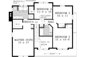 Floor Plan - Upper Floor for Country House Plan #3-101 - 4 bed, 2.5 bath