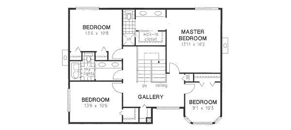 Home Plan - Traditional Floor Plan - Upper Floor Plan #18-8956