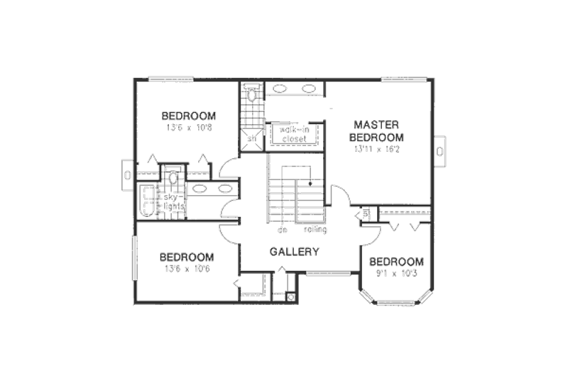Dream House Plan - Floor Plan - Upper Floor for Traditional House Plan #18-8956 - 4 bed, 2.5 bath