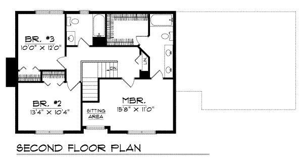 Traditional Floor Plan - Upper Floor Plan #70-256