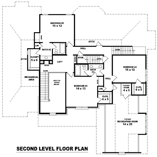 European Floor Plan - Upper Floor Plan #81-1269