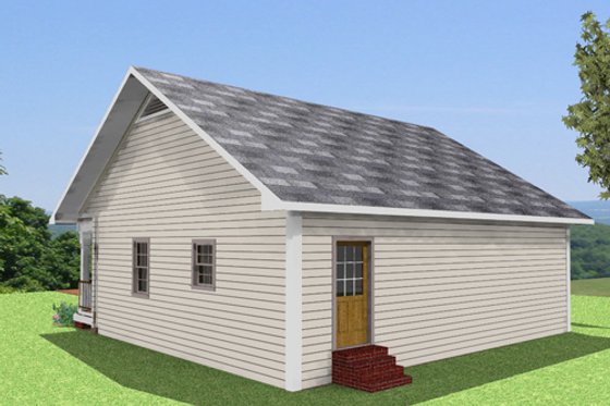Exterior - Rear Elevation for Country House Plan #44-158 - 2 bed, 1 bath