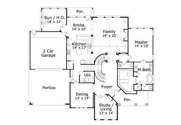 Traditional Floor Plan - Main Floor Plan #411-807