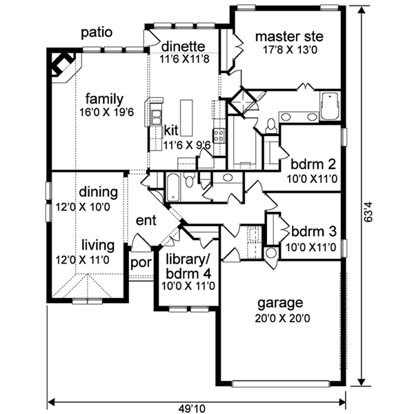 Traditional Floor Plan - Main Floor Plan #84-165