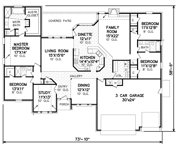 Traditional Floor Plan - Main Floor Plan #65-191