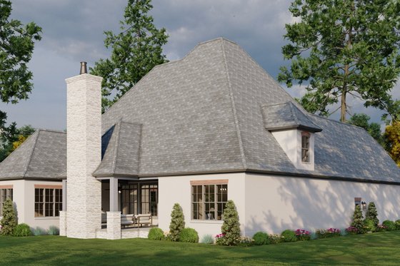 Exterior - Rear Elevation 2 for European House Plan #923-31 - 4 bed, 3.5 bath