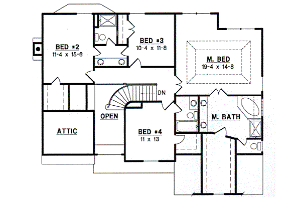 European Floor Plan - Upper Floor Plan #67-514
