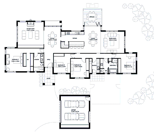 Modern Floor Plan - Main Floor Plan #496-4