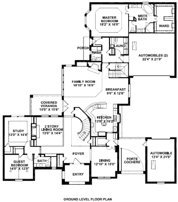 European Floor Plan - Main Floor Plan #141-234