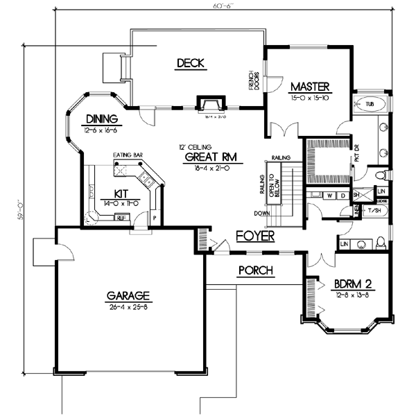 Traditional Floor Plan - Main Floor Plan #100-438