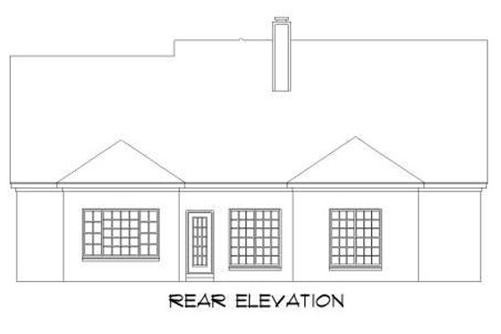 Exterior - Rear Elevation for Traditional House Plan #424-97 - 4 bed, 3 bath