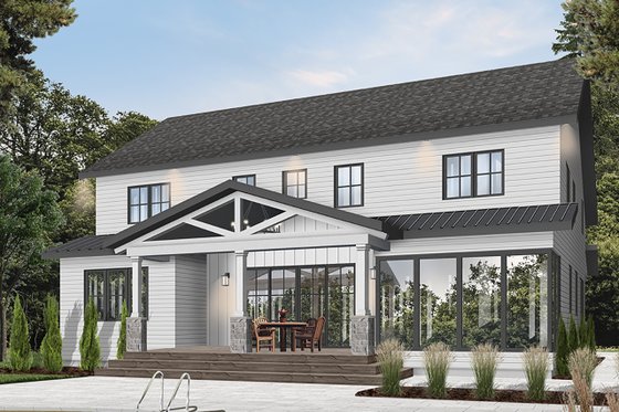 Exterior - Rear Elevation 2 for Farmhouse House Plan #23-2686 - 5 bed, 4.5 bath