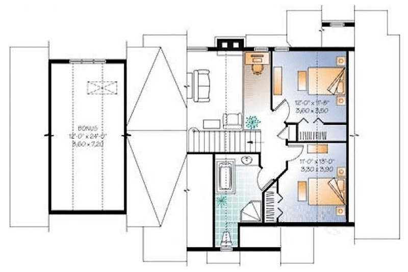 Dream House Plan - Floor Plan - Upper Floor for Craftsman House Plan #23-2485 - 3 bed, 2.5 bath