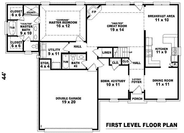 Colonial Floor Plan - Main Floor Plan #81-1434