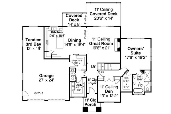 Home Plan - Traditional Floor Plan - Main Floor Plan #124-1118