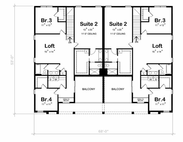 Dream House Plan - Modern Floor Plan - Upper Floor Plan #20-2534