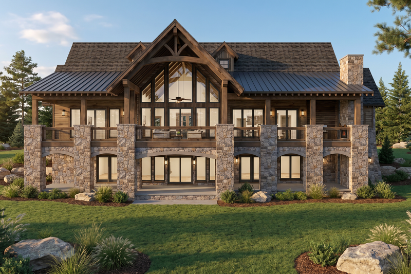 House Blueprint - Exterior - Rear Elevation for Craftsman House Plan #923-512 - 5 bed, 4.5 bath