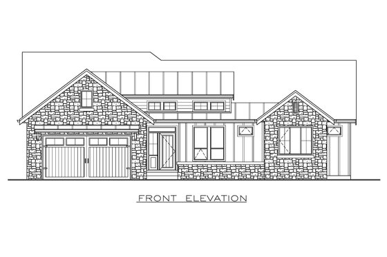 Exterior - Front Elevation 3 for Farmhouse House Plan #1100-74 - 3 bed, 2 bath