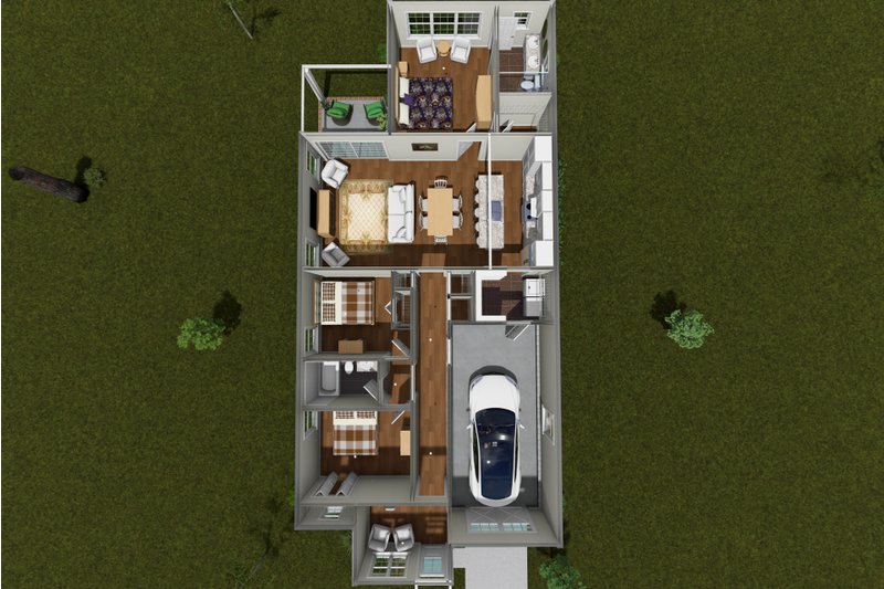 House Blueprint - Floor Plan - Main Floor 1 for Cottage House Plan #513-2447 - 3 bed, 2 bath