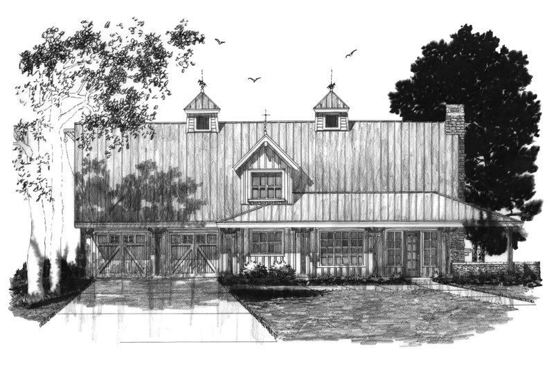Dream House Plan - Exterior - Front Elevation 3 for Barndominium House Plan #942-62 - 3 bed, 2.5 bath