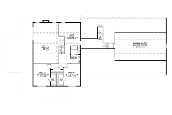 Floor Plan - Upper Floor for Barndominium House Plan #1064-223 - 3 bed, 2.5 bath